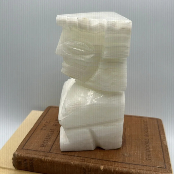 Vintage Onyx Marble Carved Aztec Stone Bookend - Picture 6 of 9